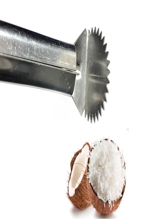 Ervio Stainless Steel Coconut Opener Tool Pack of 2 | Heavy Duty Coconut Scraper & Peeler | Manual Coconut Shell Remover for Home & Commercial Kitchen Use - Image 4